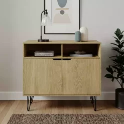 Dunelm Bella 2 Door Sideboard Oak Effect