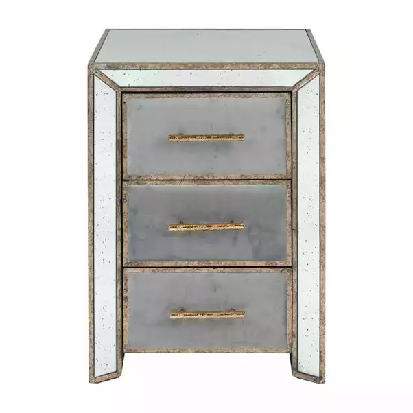 Pacific Lifestyle Pacific Brindisi 3 Drawer Bedside Table, Grey Velvet 2 Pacific Lifestyle Pacific Brindisi 3 Drawer Bedside Table, Grey Velvet - Image 2