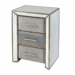 Pacific Lifestyle Pacific Brindisi 3 Drawer Bedside Table, Grey Velvet 6 Pacific Lifestyle Pacific Brindisi 3 Drawer Bedside Table, Grey Velvet -Dunelm Sales Store 30821545 alt02