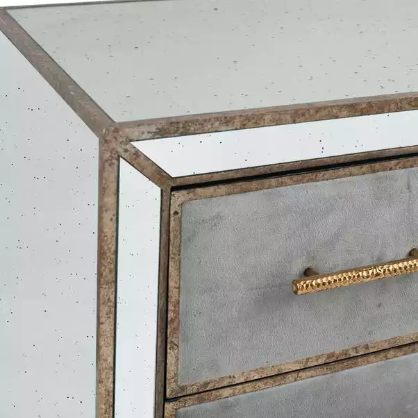 Pacific Lifestyle Pacific Brindisi 3 Drawer Bedside Table, Grey Velvet 4 Pacific Lifestyle Pacific Brindisi 3 Drawer Bedside Table, Grey Velvet - Image 4