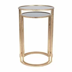 Pacific Lifestyle Pacific Veneziano Set Of 2 Nest Of Tables, Iron & Glass -Dunelm Sales Store 30821749 alt03