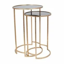 Pacific Lifestyle Pacific Veneziano Set Of 2 Nest Of Tables, Iron & Glass -Dunelm Sales Store 30821749 alt05