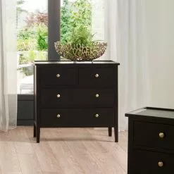 Pacific Lifestyle Pacific Chelmsford 4 Drawer Chest, Black Painted Pine