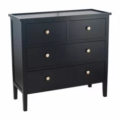 Pacific Lifestyle Pacific Chelmsford 4 Drawer Chest, Black Painted Pine -Dunelm Sales Store 30821759 alt02
