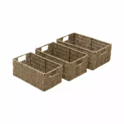 JVL Seagrass Set Of 3 Storage Baskets With Handles -Dunelm Sales Store 30824537 alt02