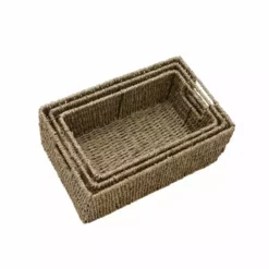 JVL Seagrass Set Of 3 Storage Baskets With Handles -Dunelm Sales Store 30824537 alt05