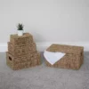 JVL Seagrass Set Of 4 Storage Baskets With Lids
