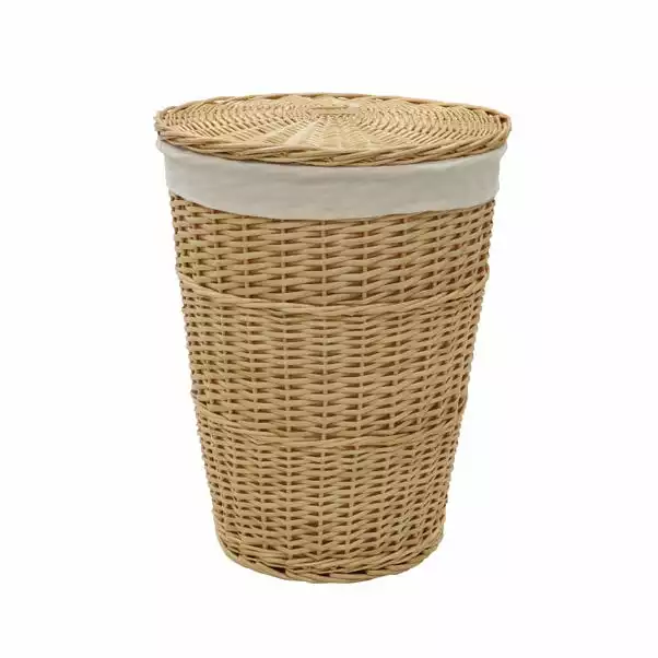 JVL Acacia Willow Round Laundry Basket 2 JVL Acacia Willow Round Laundry Basket - Image 2