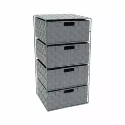 JVL Vichy 4 Drawer Wide Storage Tower -Dunelm Sales Store 30824572 alt02