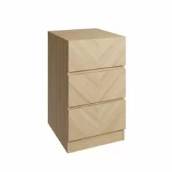 GFW Set Of 2 Taranto 3 Drawer Bedside Tables, Oak Effect -Dunelm Sales Store 30825681 alt02