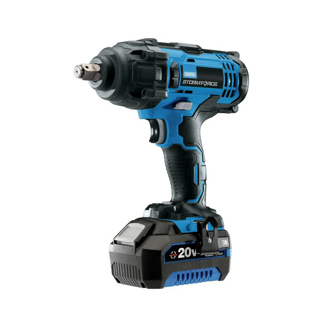 Draper 43785 Storm Force 20V 1/2" Mid-Torque 400Nm Impact Wrench With 1x 4.0Ah Battery 2 Draper 43785 Storm Force 20V 1/2" Mid-Torque 400Nm Impact Wrench With 1x 4.0Ah Battery - Image 2