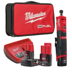 Milwaukee M12 FDGS-422B 12V Fuel Brushless Straight Die Grinder With 2x Batteries