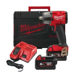 Milwaukee M18 FMTIW2F12-502X 18V FUEL 1/2" Mid-Torque Impact Wrench With 2x 5.0Ah Batteries