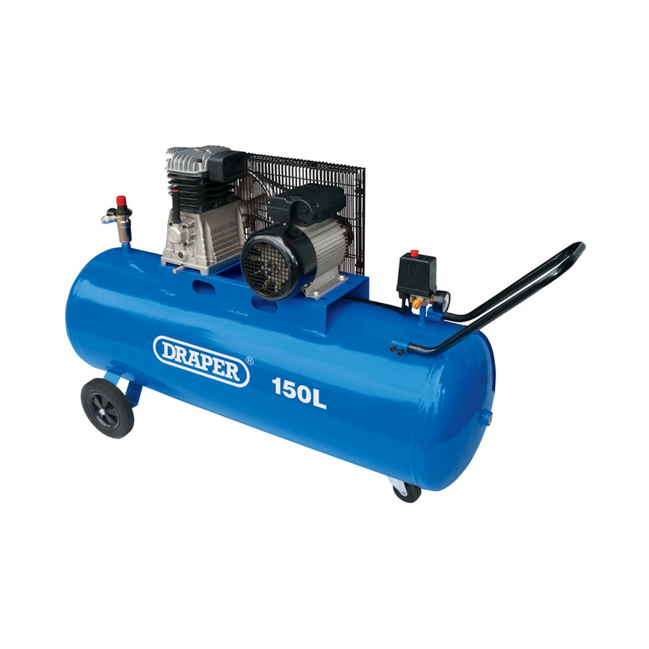Draper 55305 150L Wheeled Belt-Driven Air Compressor 13A 2.2kW 1 Draper 55305 150L Wheeled Belt-Driven Air Compressor 13A 2.2kW
