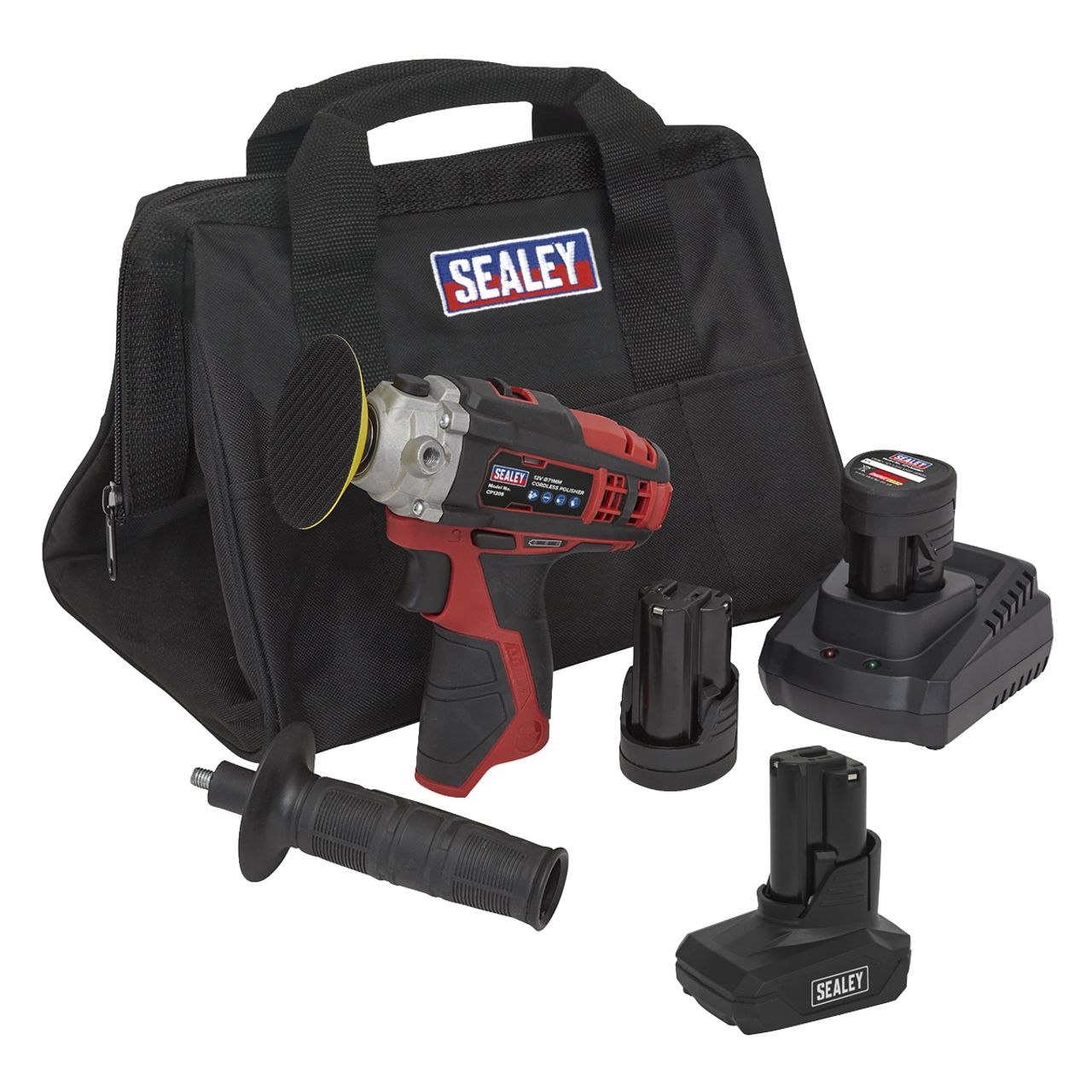 Sealey CP1205KITB Cordless Polisher Kit Ø71mm 12V - 3 Batteries 1 Sealey CP1205KITB Cordless Polisher Kit Ø71mm 12V - 3 Batteries