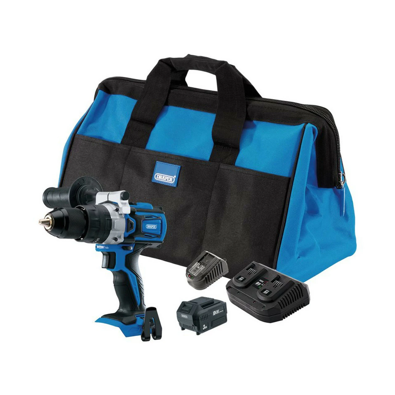 Draper 70370 D20 20V Brushless Combi Drill 4.0 Kit With 2x Batteries 1 Draper 70370 D20 20V Brushless Combi Drill 4.0 Kit With 2x Batteries