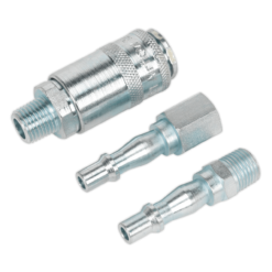 Sealey AC60 Air Tool Coupling Kit 3pc 1/4"BSP