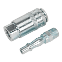 Sealey AC61 Air Tool Coupling Kit 2pc 1/4"BSP