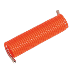 Sealey AH10C/8 PU Coiled Air Hose 10m X Ø8mm With 1/4"BSP Unions