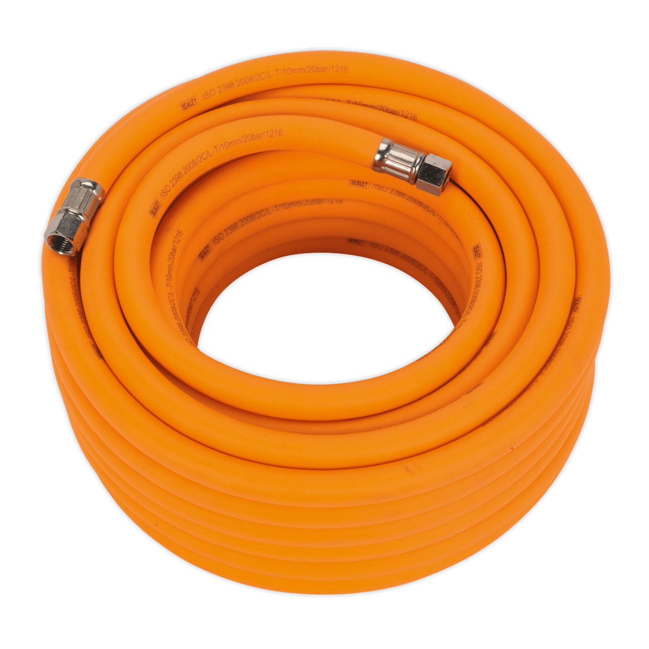 Sealey AHHC1538 Air Hose 15m X Ø10mm Hybrid High Visibility With 1/4"BSP Unions 1 Sealey AHHC1538 Air Hose 15m X Ø10mm Hybrid High Visibility With 1/4"BSP Unions