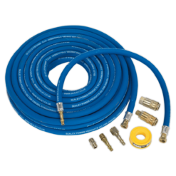 Sealey AHK02 Air Hose Kit Heavy-Duty 15m X Ø10mm With Connectors