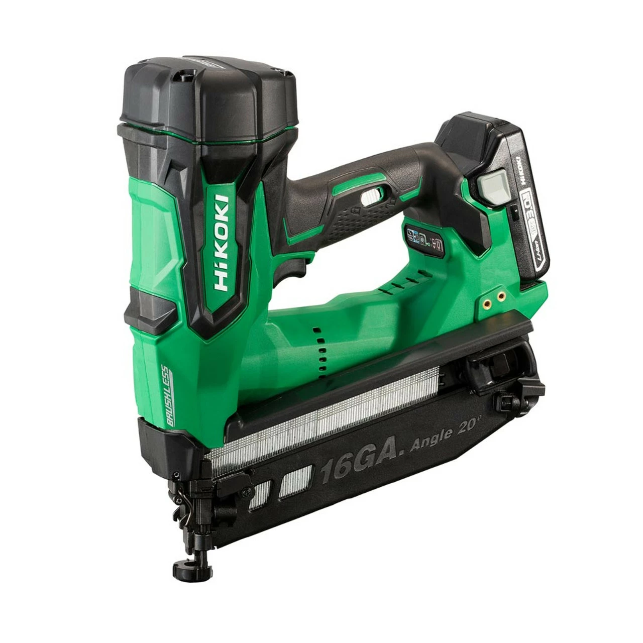 Hikoki NT1865DMB/JXZ 18V 16Ga Brushless Angled Finish Nailer With 2x 3.0Ah Batteries 2 Hikoki NT1865DMB/JXZ 18V 16Ga Brushless Angled Finish Nailer With 2x 3.0Ah Batteries - Image 2