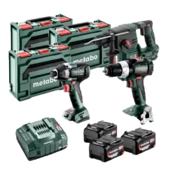 Metabo 18V 3 Piece Cordless Kit With 3x 5.2Ah Batteries & 3x MetaBOX