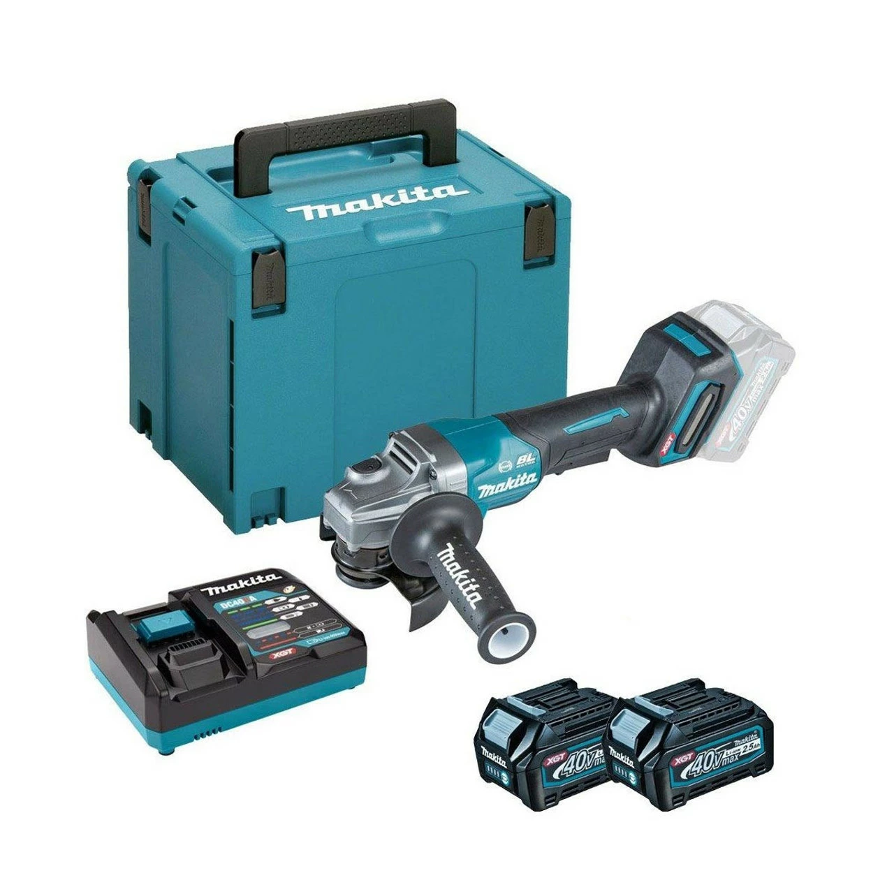 Makita GA012GD201 40V Max XGT Brushless 115mm Paddle-Switch Angle Grinder With 2x 2.5Ah Batteries 1 Makita GA012GD201 40V Max XGT Brushless 115mm Paddle-Switch Angle Grinder With 2x 2.5Ah Batteries