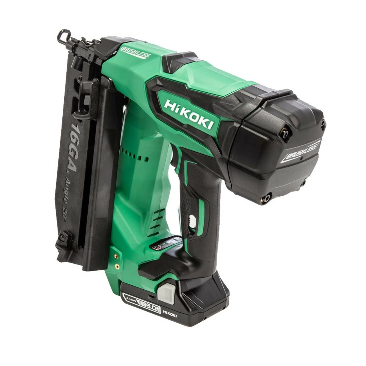 Hikoki NT1865DMB/JXZ 18V 16Ga Brushless Angled Finish Nailer With 2x 3.0Ah Batteries 4 Hikoki NT1865DMB/JXZ 18V 16Ga Brushless Angled Finish Nailer With 2x 3.0Ah Batteries - Image 4