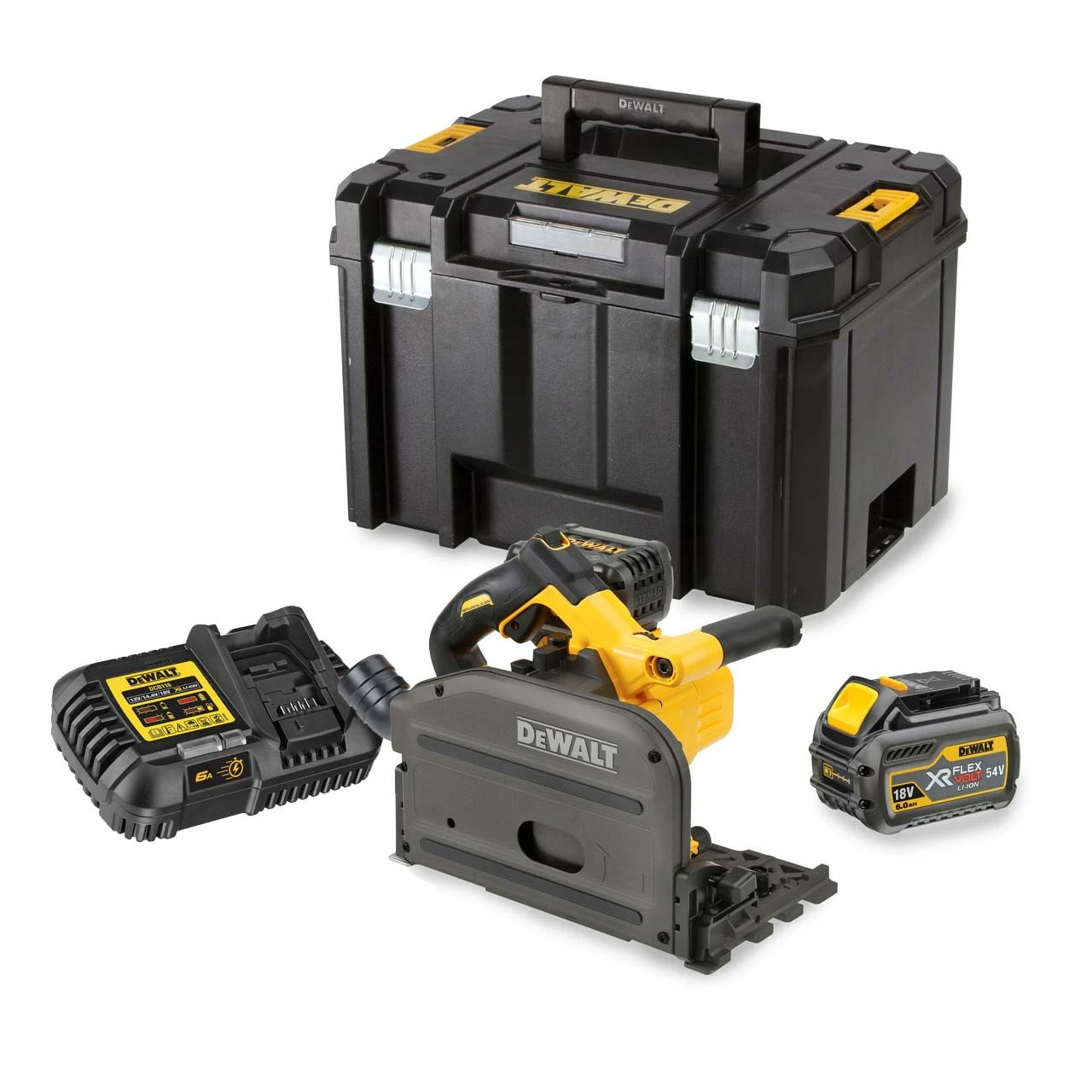 DeWalt DCS520T2-GB 54V XR FlexVolt 165mm Plunge Saw With 2x 6.0Ah Batteries 1 DeWalt DCS520T2-GB 54V XR FlexVolt 165mm Plunge Saw With 2x 6.0Ah Batteries