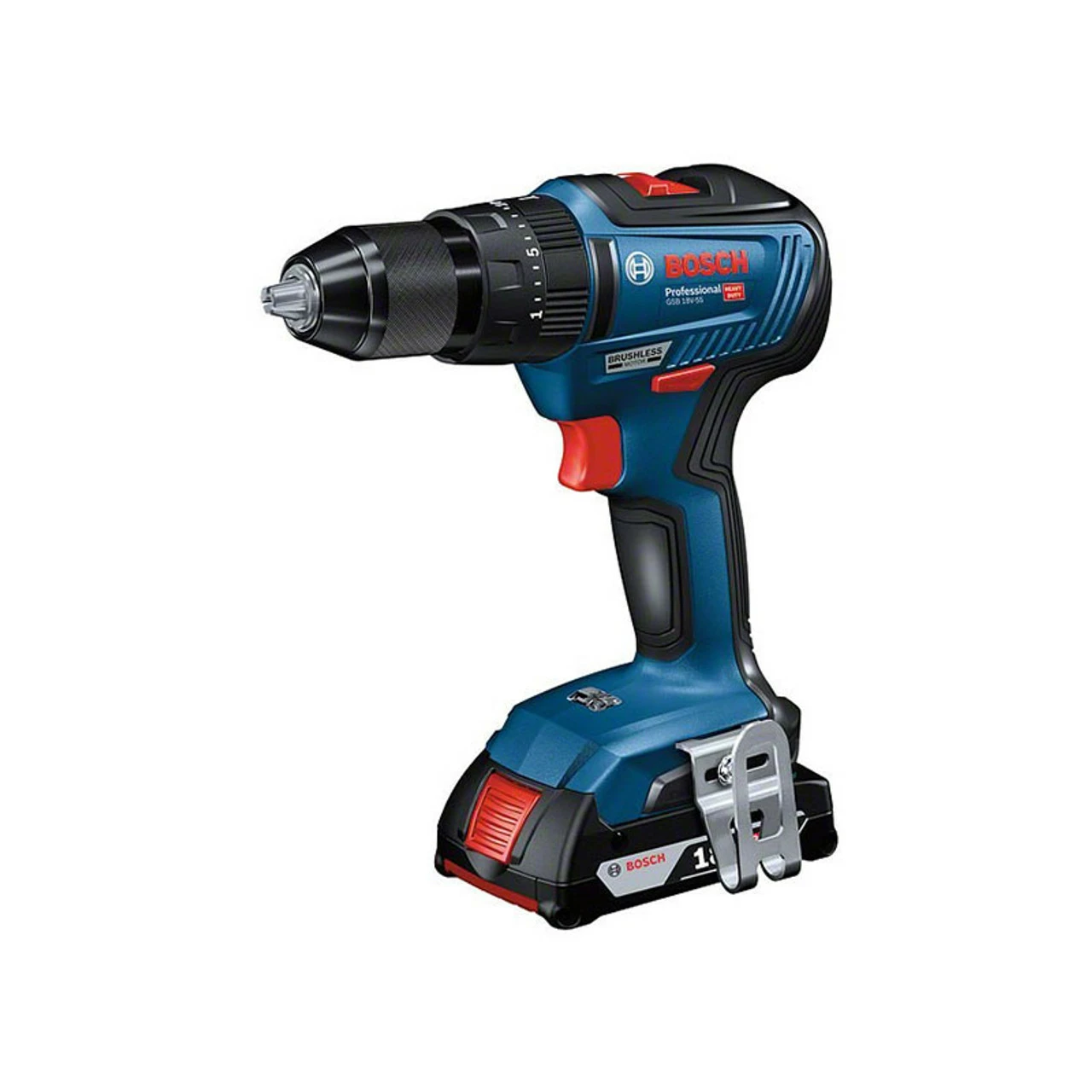 Bosch GSB 18 V-55 Brushless Cordless Combi Drill With 2x 2.0Ah Batteries 2 Bosch GSB 18 V-55 Brushless Cordless Combi Drill With 2x 2.0Ah Batteries - Image 2