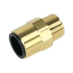 Sealey CAS22BSA Straight Adaptor 22mm X 3/4"BSPT Brass (John Guest Speedfit® - MM012206N)