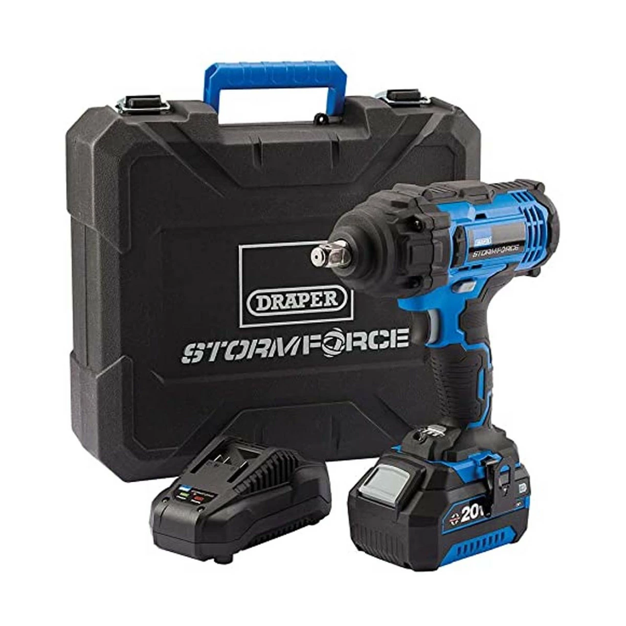 Draper 43785 Storm Force 20V 1/2" Mid-Torque 400Nm Impact Wrench With 1x 4.0Ah Battery 1 Draper 43785 Storm Force 20V 1/2" Mid-Torque 400Nm Impact Wrench With 1x 4.0Ah Battery