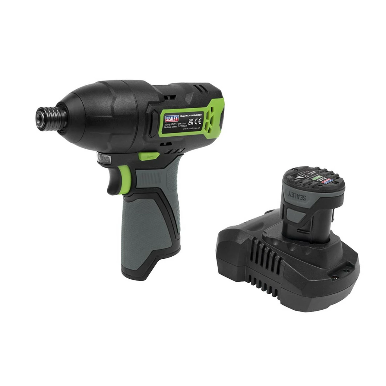 Sealey CP108VCID Cordless Impact Driver 1/4"Hex Drive 10.8V 2Ah 1 Sealey CP108VCID Cordless Impact Driver 1/4"Hex Drive 10.8V 2Ah