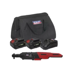Sealey CP20VRWKIT Cordless Ratchet Wrench 3/8"Sq Drive Kit 20V - 2 Batteries
