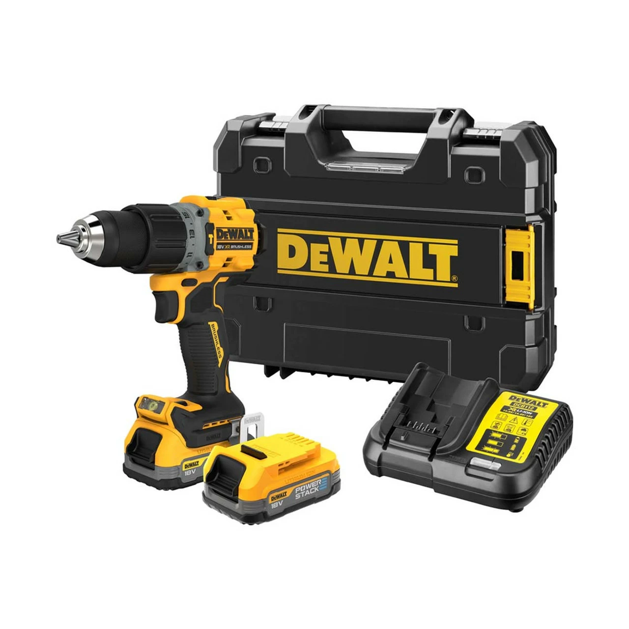 DeWalt DCD805E2T-GB 18V XR Brushless Combi Hammer Drill With 2x 1.7Ah POWERSTACK™ Batteries 1 DeWalt DCD805E2T-GB 18V XR Brushless Combi Hammer Drill With 2x 1.7Ah POWERSTACK™ Batteries