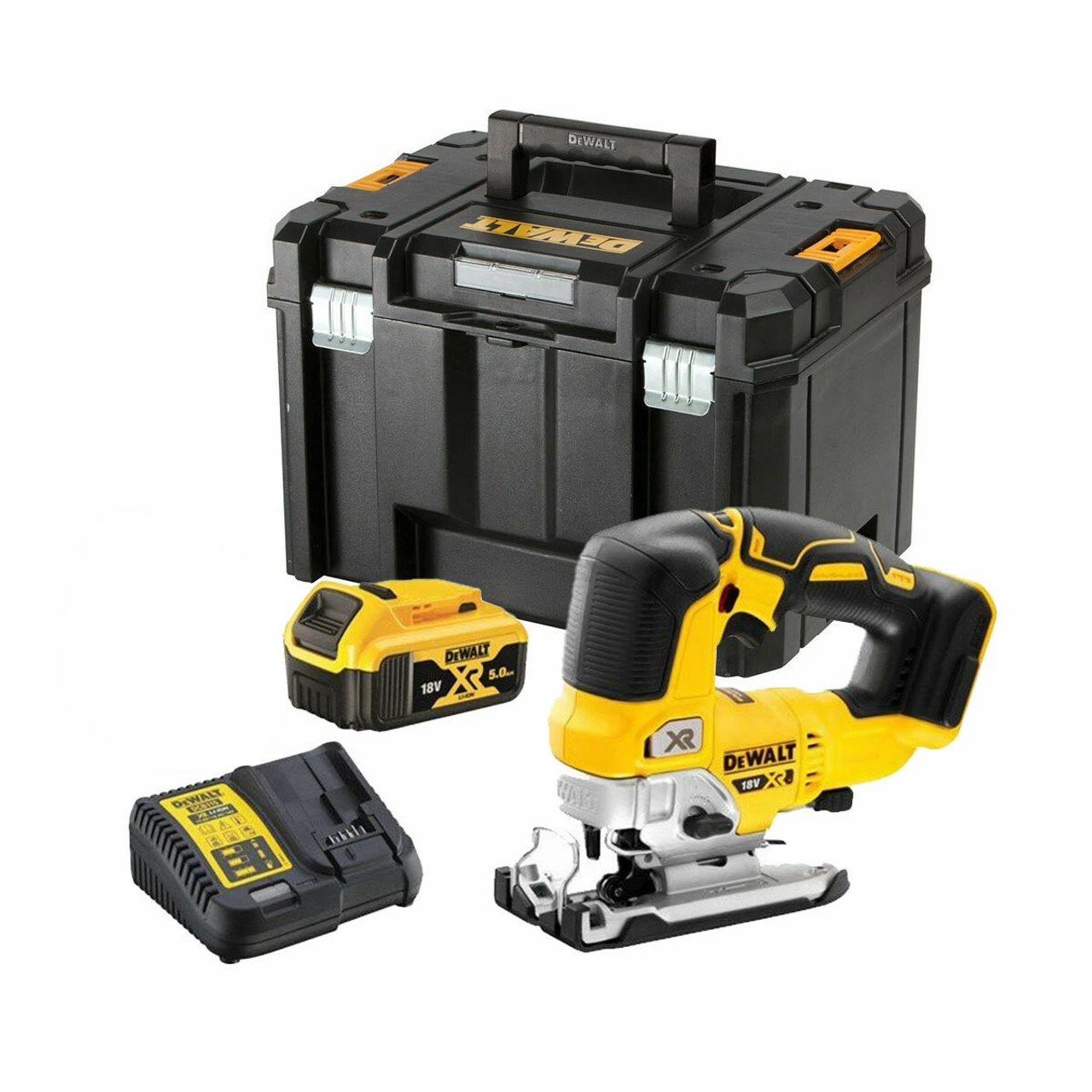 DeWalt DCS334P1 18V Brushless Jigsaw With 1x 5.0Ah Batteries 1 DeWalt DCS334P1 18V Brushless Jigsaw With 1x 5.0Ah Batteries
