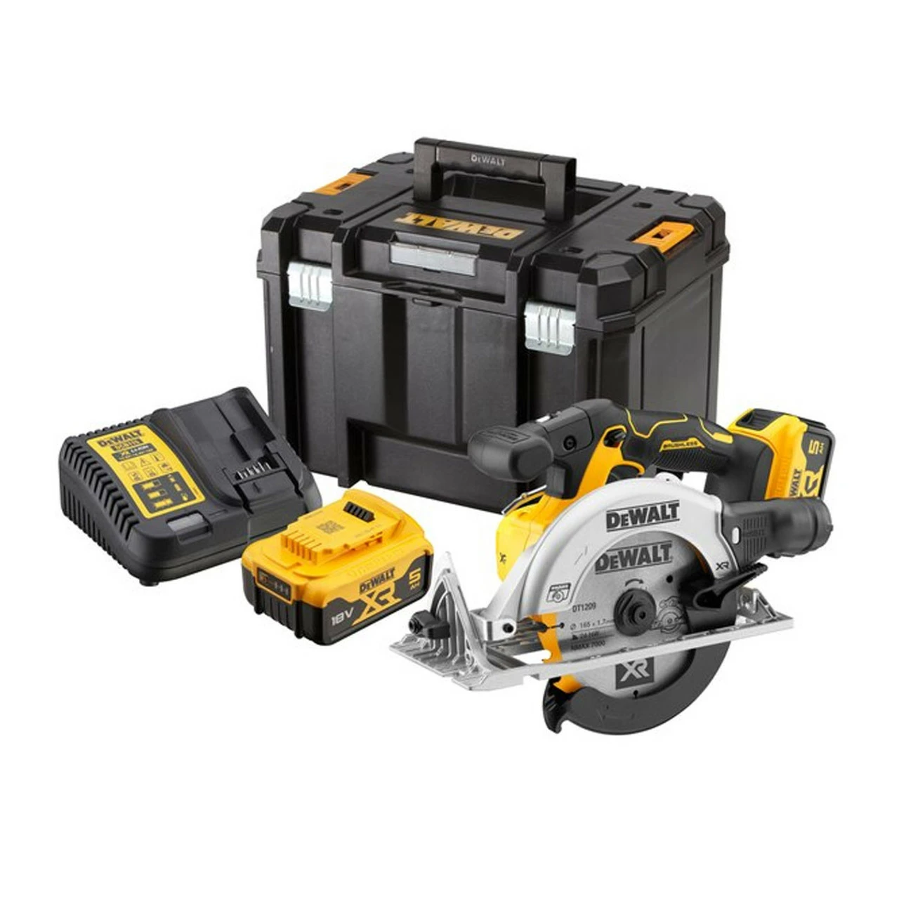 DeWalt DCS565P2 18V XR 165mm Brushless Circular Saw With 2x 5.0Ah Batteries 1 DeWalt DCS565P2 18V XR 165mm Brushless Circular Saw With 2x 5.0Ah Batteries