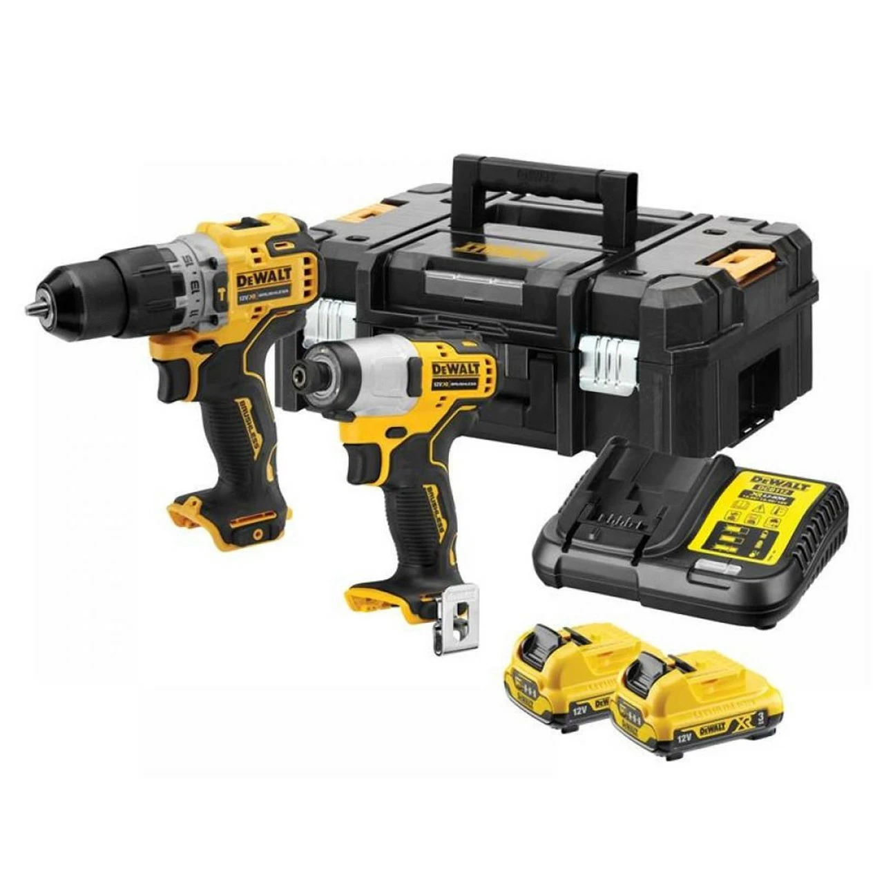DeWalt DCK2111L2T 12V Brushless Combi Impact Twin Pack With 2x 3.0Ah Batteries 1 DeWalt DCK2111L2T 12V Brushless Combi Impact Twin Pack With 2x 3.0Ah Batteries