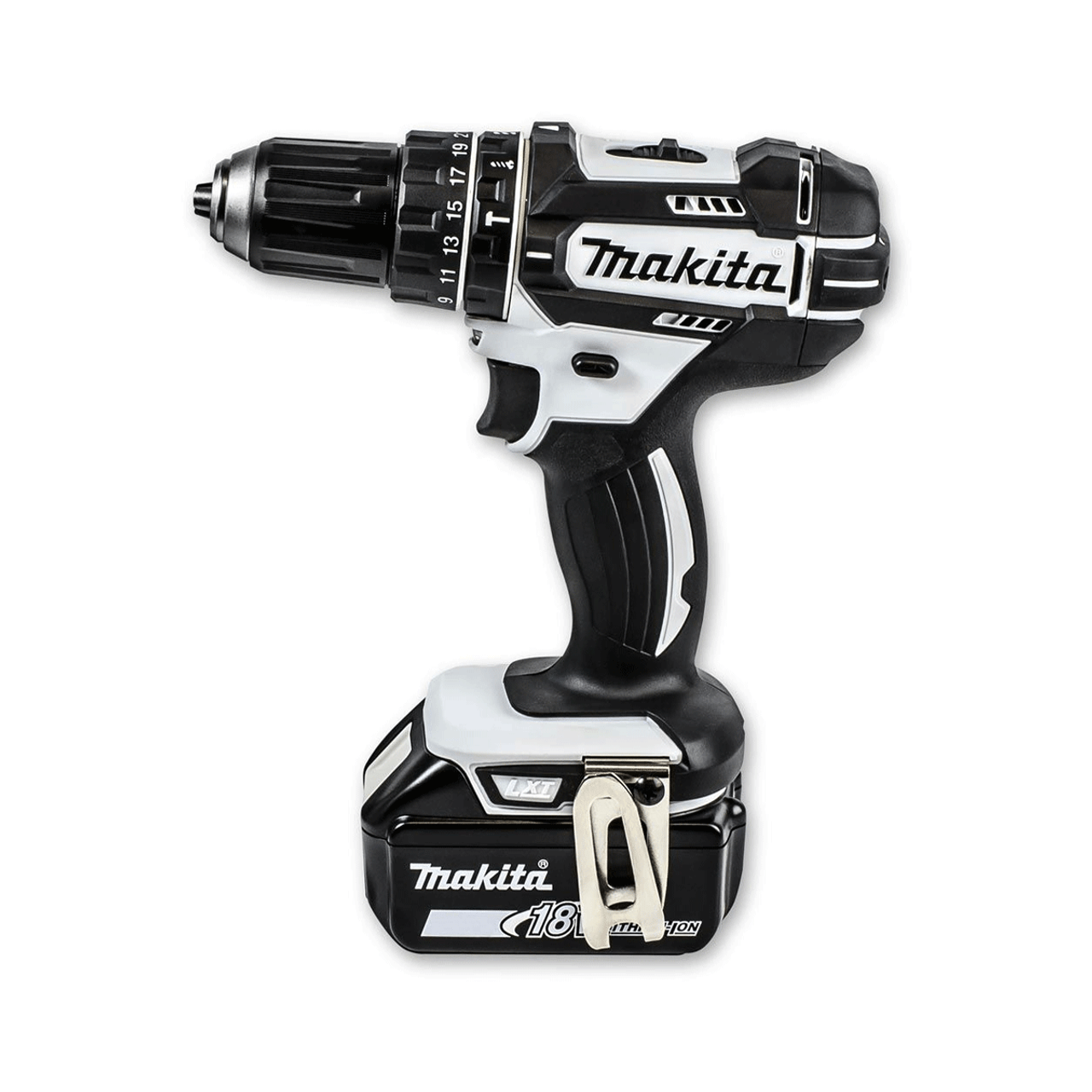 Makita DHP482T1JW 18V Cordless Combi Drill With 1x 5.0Ah Battery (Black & White Edition) 2 Makita DHP482T1JW 18V Cordless Combi Drill With 1x 5.0Ah Battery (Black & White Edition) - Image 2