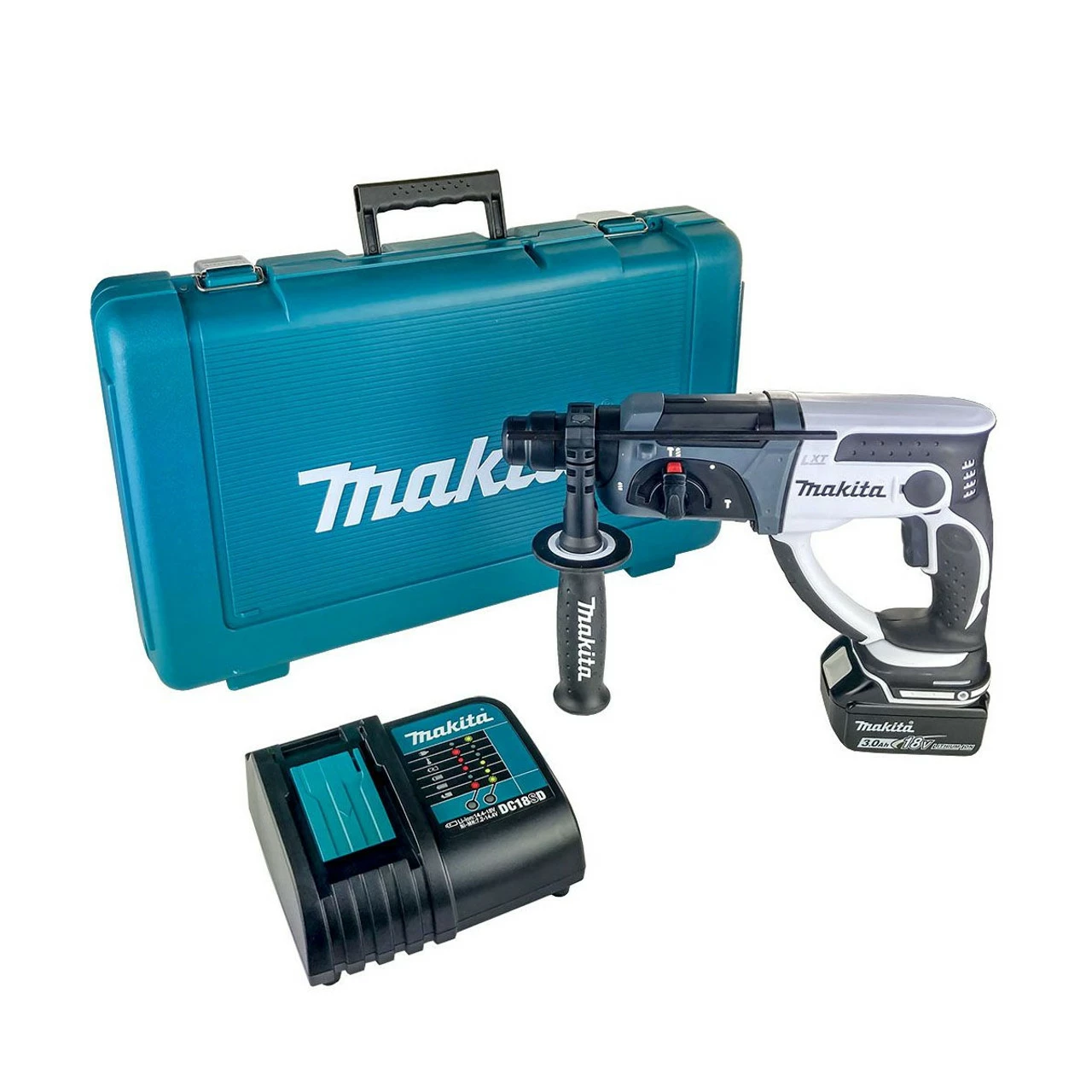Makita DHR202SFW 18V LXT Cordless SDS+ Rotary Hammer With 1x 3.0Ah Battery 1 Makita DHR202SFW 18V LXT Cordless SDS+ Rotary Hammer With 1x 3.0Ah Battery