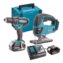 Makita DLX2134TJ-2 18V Combi Drill & Jigsaw Twin Pack With 2x 5.0Ah Batteries