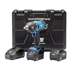 Draper 99251 D20 20V Brushless 1/2" Mid-Torque 400Nm Impact Wrench With 2x 4.0Ah Batteries & Charger