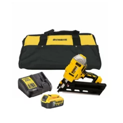DeWalt DCN692 XR 18V BL First Fix Angled Nail Gun With 1x 5.0Ah Battery & DCB115 Charger