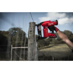 Milwaukee M18 FFUS-0C 18V Fuel Cordless Fencing Stapler (Body Only) -Dunelm Sales Store Fencing Stapler Action Shot 5 11949.1668701181