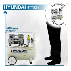 Hyundai HY7524 24 Litre Silenced Air Compressor -Dunelm Sales Store HEIGHT 78423.1663689438