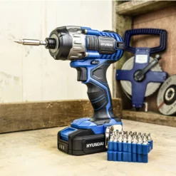 Hyundai HY2177 20V Max 180Nm Cordless Impact Driver With A 32-Piece Drill Bit Accessory Set & 1x 2.0Ah Battery -Dunelm Sales Store HY2177 K 60170.1674224645