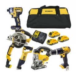 DeWalt 18V 6 Piece Power Tool Kit With 3x 2.0Ah Batteries