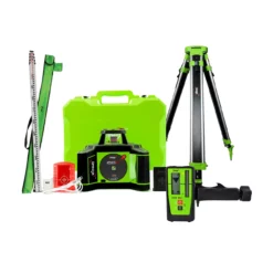 Imex I66R Rotating Red Laser Level Kit With 2x 9.0Ah Batteries, LRX6 Receiver, Staff & Tripod