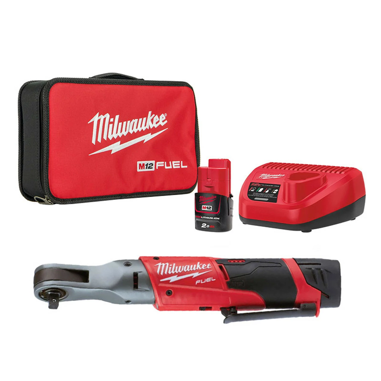 Milwaukee M12 FIR38-2 12V Fuel Sub Compact 3/8" Impact Ratchet With 1x 2.0Ah Battery 1 Milwaukee M12 FIR38-2 12V Fuel Sub Compact 3/8" Impact Ratchet With 1x 2.0Ah Battery